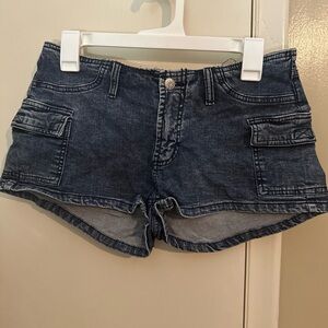 Size 8 Wild Fable (Target) Blue Low Rise Denim Shorts.